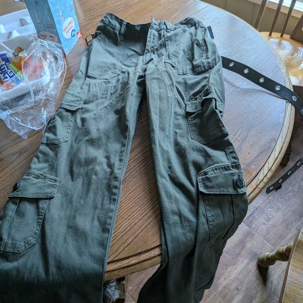 Hot Topic Dark Green Cargo Pants